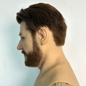 Máscara Masculina de Silicona Artificial Realista, Estilo <span class=keywords><strong>Hollywood</strong></span>, para Fiestas de Disfraces, para Rostro Humano, Crossdressing, Transgénero, Accesorios para Espectáculos - Product Image 3