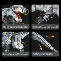 Modelo de Dinosaurio, Bloques de Construcción de Partículas Pequeñas de Plástico ABS, Más de 800 Piezas, Juguete Educativo de Ensamblaje DIY para Mayores de 6 Años, Unisex