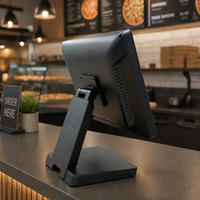 Terminal de point de vente professionnel à écran tactile unique de 15 pouces avec support pliable pour magasin de détail et restaurant, sous Windows 11