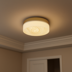 Flush Mount <b>Ceiling</b> <b>Light</b> 12 Inch <b>LED</b> Round Low Profile Gold Iron Model D0100XFAPV7 for <b>Bedroom</b> Living Room Dining Room - Product Image 2