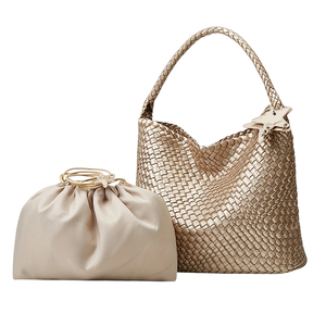 Borsa a Spalla Intrecciata in Pelle PU di Alta Qualità, Grande Capacità, per Donne, Lussuosa Borsa Hobo Intrecciata a Mano - Product Image 6