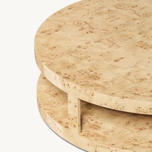 Mesa de Centro Redonda de Madera con Chapa de Madera Mappa, Diseño Moderno y Minimalista 2024 para la Sala de Estar - Product Image 3