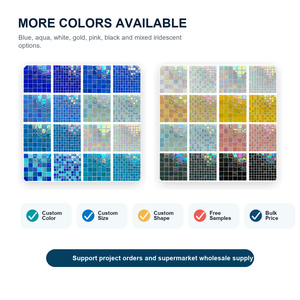 Mosaïque de <span class=keywords><strong>verre</strong></span> irisée bleu aqua pour piscine, carrelage pour ligne d'eau, hôtel, spa, villas de luxe, projets <span class=keywords><strong>sur</strong></span> <span class=keywords><strong>mesure</strong></span> - Product Image 6
