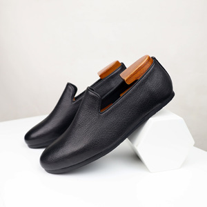2026 Black Genuine Leather Slip-On Round Toe Solid Color Breathable Rubber Outsole All Seasons Career Dress <b>Shoes</b> Drop shipping - Product Image 2