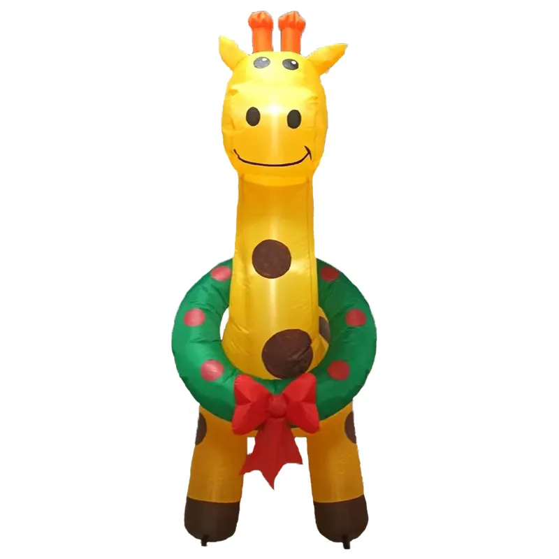 Custom Christmas decorations outdoor indoor cute yellow inflatable giraffe for advertising promotion event party club