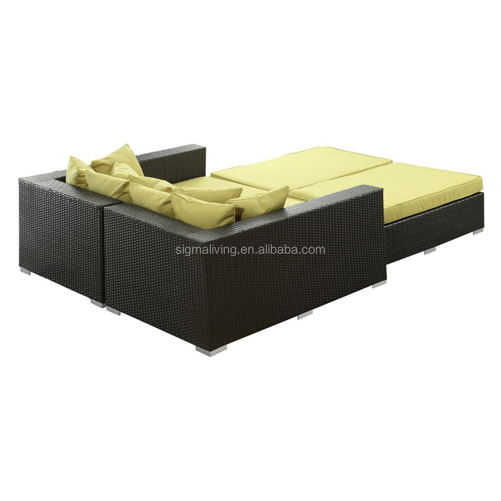 Hot sale Widely Used Modern Poolside double rattan outdoor daybed