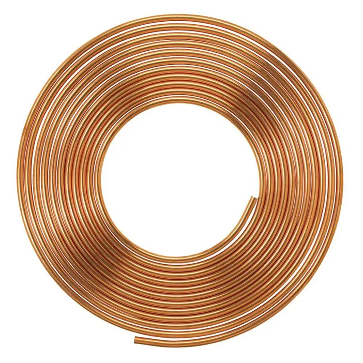 Tubos de bobina de cobre 1/4 ''3/8'' 1/2 ''3/4'' para refrigeración y aire acondicionado Tubo de cobre soldado de alto grado
