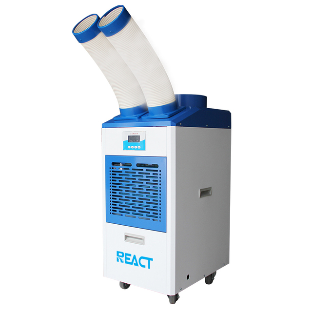12000Btu 1ton Industrial Mobile Air Conditioner 2 Cold Air Pipes Single Room Spot Cooler Portable AC 100-240V 45-50dB