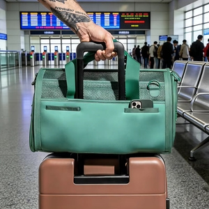 Bolsa de viaje para mascotas de nuevo diseño, transporte de lado suave aprobado por la aerolínea para gatos y perros, bolso de hombro plegable ligero para mascotas/ - Product Image 2