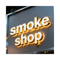 Letrero Luminoso LED 3D Personalizado de Metal Impermeable para Decoración de Tiendas y Smoke Shops con Diseño Personalizado