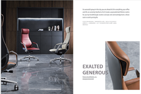 Chaise de bureau ergonomique pivotante en cuir, fauteuil de gestion pivotante, de bureau, de haute qualité, nouveau