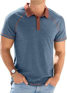 Nhà máy cung cấp giản dị Mens bông/Polyester lỏng phù hợp với Ngắn Tay Áo polo Áo Sơ Mi Thời Trang OEM - Product Image 5