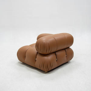 Canapé d'angle modulable haut de gamme en velours et lin pour salon, villa ou hall d'entrée - Product Image 5