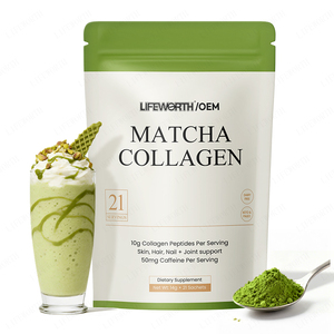Lifeworth Mushroom Matcha + Lions Mane, Ashwagandha, Collagène pour la concentration, l'énergie et le soutien immunitaire - Product Image 1