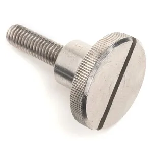 CNC Machined stainless steel m4 x 10mm slotted knurled thumb screws DIN465