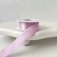 En stock, ruban en polyester à pois de haute qualité, 2,5 cm, tissage dense, ruban décoratif pour jouets, emballage de vêtements, bricolage