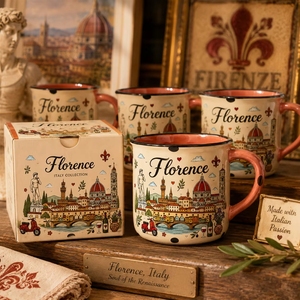 Taza de <span class=keywords><strong>Café</strong></span> de Cerámica con Diseño de Catedral de <span class=keywords><strong>Florencia</strong></span>, Italia, Souvenir con Estampado de Dibujos Animados, Taza de Gres Personalizada, OEM, ODM, Venta al Por Mayor - Product Image 3