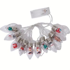 Nuevas Luces de Navidad LED Solares a Prueba de Agua IP67 con Batería de Botón, Decoración de Árbol de Navidad con Papá Noel y Muñeco de Nieve, Modelo 823 - Product Image 3