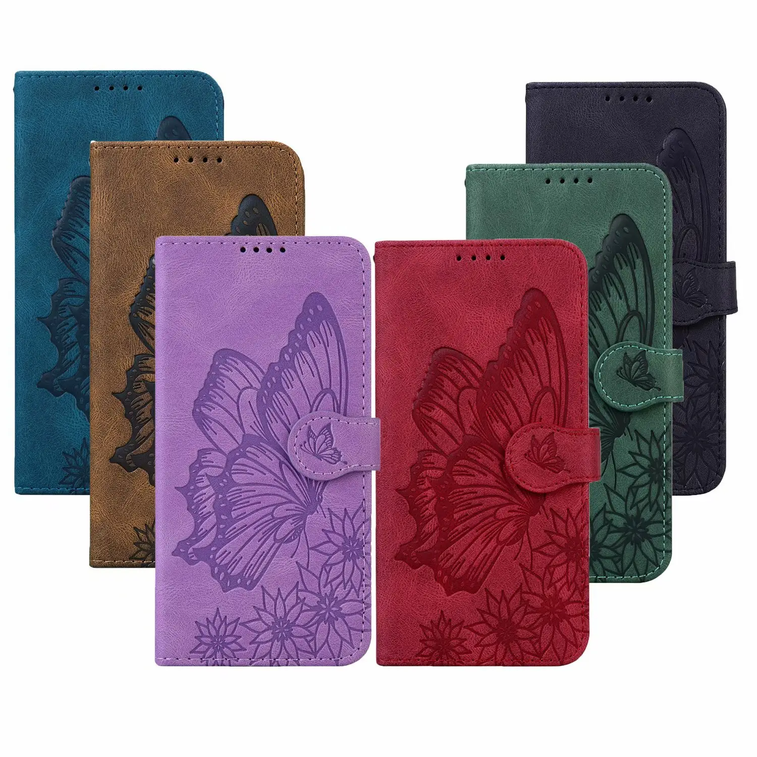 Butterfly Leather Flip Cover For Huawei 10 10X Lite Y5 Y6 2019 Y5P Y6P Lite Wallet Case For Honor 60 Pro Play 30 Plus X30 60 SE