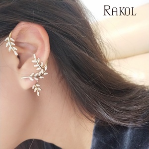 RAKOL EP2618 2025 nouvelle <span class=keywords><strong>feuille</strong></span> escalade boucles <span class=keywords><strong>d</strong></span>'oreilles oeil de cheval boucles <span class=keywords><strong>d</strong></span>'oreilles fleur <span class=keywords><strong>feuille</strong></span> cristal femmes - Product Image 2