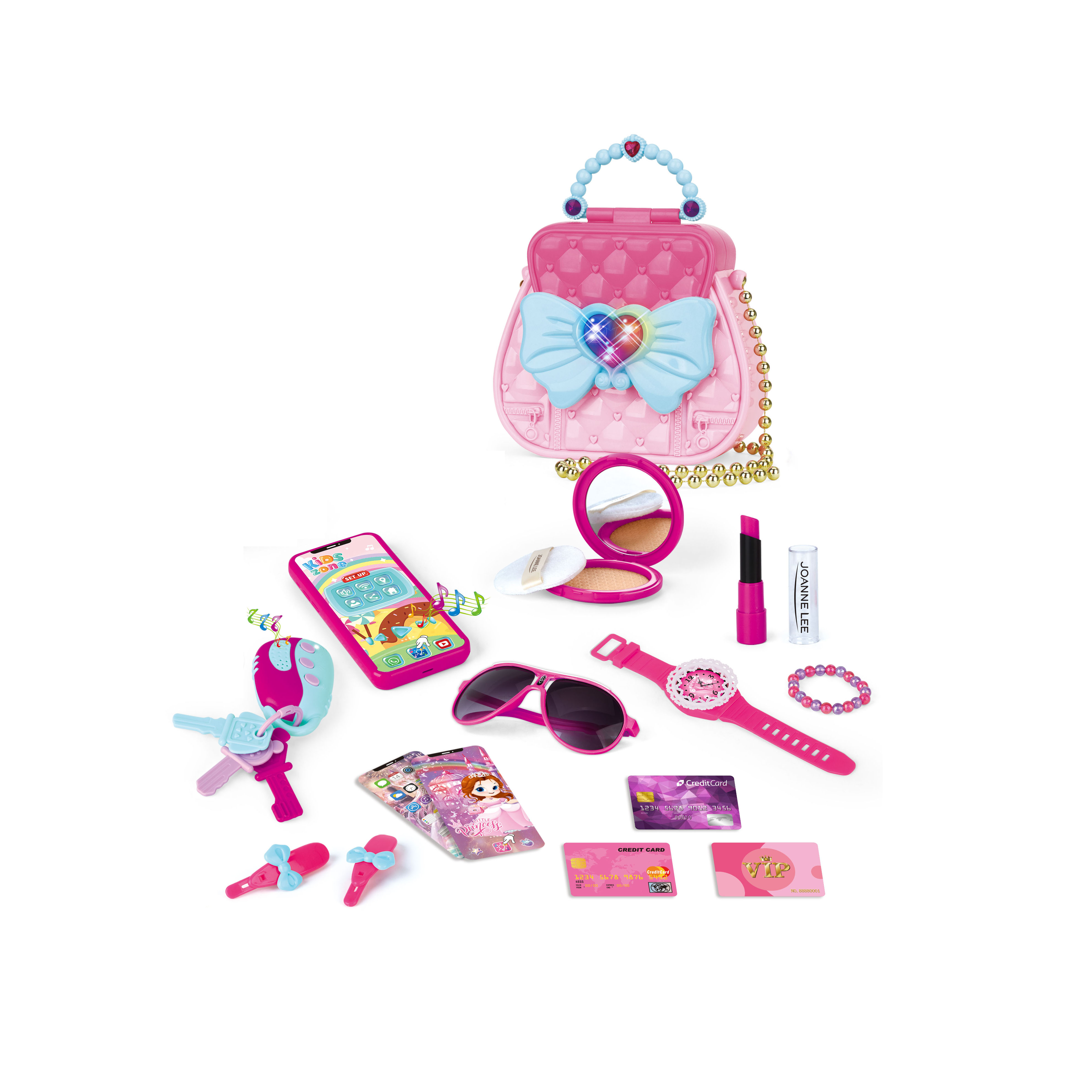 Dress Up America – Set De Princesa Para Niñas Con Bolso, Teléfono, Control Remoto, Pintalabios Y Tarjeta De Crédito – Juguete De Rol Educativo – Regalo Para Niñas De 3 A 6 Años