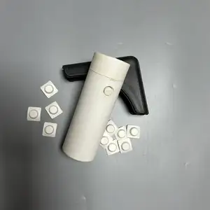 Tombol kustom bubur kertas untuk tabung kertas tahan anak tombol tekan kemasan putih