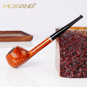 Muxiang Tobacco Pipe Straight Type 3mm Filter Wooden Smoking Pipe Gift - Product Image 1