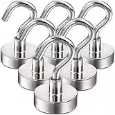 磁気フック 30ポンド以上 重量級冷蔵庫マグネット (シルバー)-合金鋼ネオジム 教室やキッチンでの使用に - Product Image 2