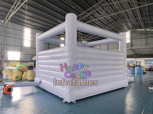 Château gonflable commercial bleu pastel en PVC avec toboggan, pour usage extérieur, adapté aux événements humides et secs, idéal pour la <span class=keywords><strong>location</strong></span>. - Product Image 4