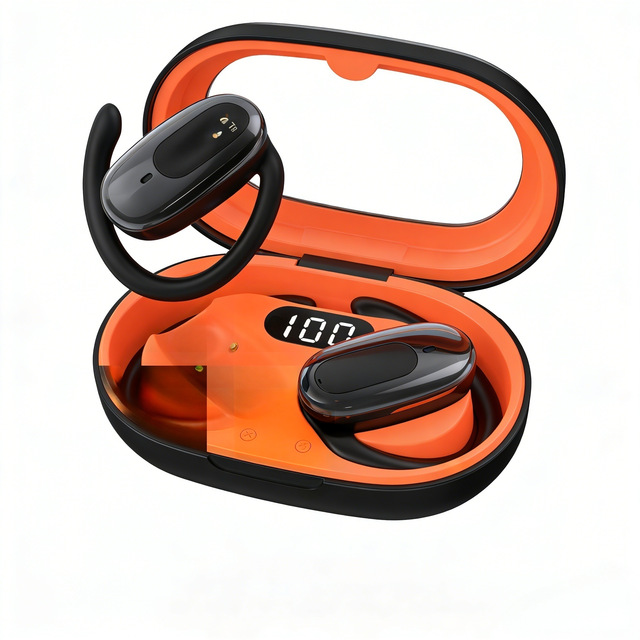 Sport Wireless Earbuds with Earhook LED Digital Display Charging Case 6.0 50H Battery Life Noise Cancelling Mic for Running Gym