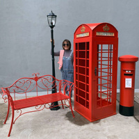 NI Promotion : Support de toile de fond cabine téléphonique pour mariages et fêtes d'anniversaire, Décoration extérieure de mariage, Cabine téléphonique