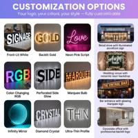 Enseigne néon LED personnalisée Zhilin avec logo 3D grand format, miroir infini, impression UV multicolore, IP65, pour la maison, les hôtels, les entreprises, les pistes de danse, CE Rohs