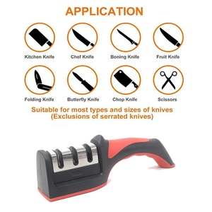 Vente en gros d'outils de cuisine intelligents personnalisés OEM <span class=keywords><strong>Aiguiseur</strong></span> de couteaux professionnel rapide en acier inoxydable antidérapant en 3 étapes - Product Image 4