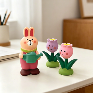 Figurine en résine d'animaux mignons Kawaii, ornement de bureau, décoration esthétique pour la maison, décoration d'étagère de bureau, <span class=keywords><strong>cadeau</strong></span> d'anniversaire ou de vacances - Product Image 2