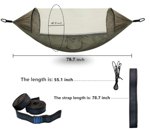 WOQI nuevo diseño de color <span class=keywords><strong>verde</strong></span> hamaca abierta automática hamaca portátil para 2 personas con mosquitera - Product Image 5