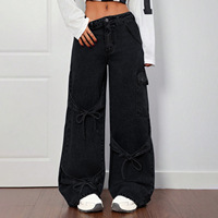 Nouveau jean décontracté asymétrique de haute qualité pour femme, imitant un jean large à deux pièces, coupe diagonale