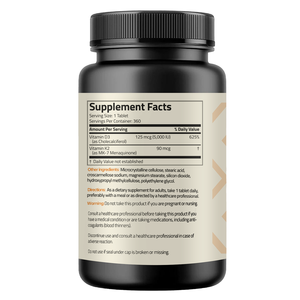 Tablet <span class=keywords><strong>Vitamin</strong></span> <span class=keywords><strong>D3</strong></span> K2 MK7 Lanjutan Mendukung Kesehatan Tulang dan Jantung, Meningkatkan Penyerapan Kalsium, Formula yang Ditingkatkan - Product Image 4