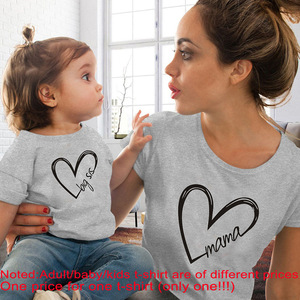 Vente en gros de tenues assorties pour la famille, à la mode, décontractées, d'été, t-<span class=keywords><strong>shirt</strong></span> respirant et solide avec imprimé personnalisé - Product Image 3