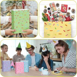 Sacchetti Regalo in Carta a Tema Ciambella Gelato con Coriandoli e Manici per Compleanni, Matrimoni, Natale, Baby Shower e Feste - Product Image 5