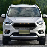 Gril LED pare-chocs supérieur en maille nid d'abeille noir brillant pour Ford Escape Kuga 2017-2019