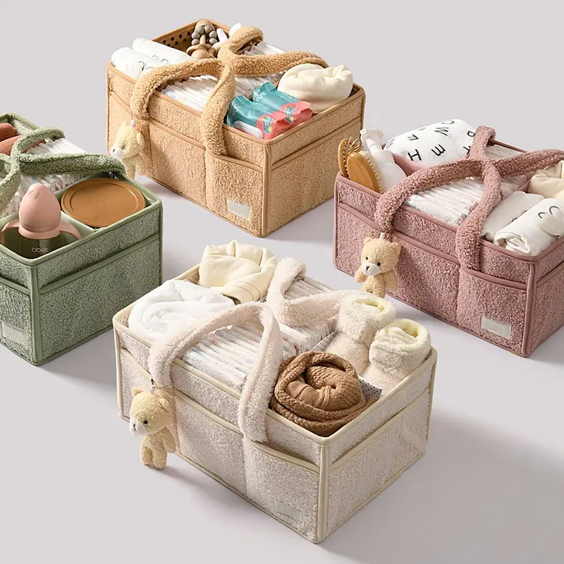 Wholesale Price Felt Baby Diaper Caddy Nappy Organizer Storage Basket Mommy Bag With Nursery Storage