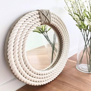 <span class=keywords><strong>Espejo</strong></span> Circular de Pared <span class=keywords><strong>con</strong></span> Marco de <span class=keywords><strong>Cuerda</strong></span> Hecho a Mano <span class=keywords><strong>para</strong></span> Decoración de Casas de Playa Costeras, Baños Náuticos y Arte de Pared Decorativo <span class=keywords><strong>para</strong></span> el Hogar - Product Image 4