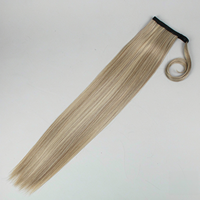 D.S Hair Extension de cheveux synthétiques lisses résistants à la chaleur, queue de cheval à enrouler, 22 pouces, 100g, OEM
