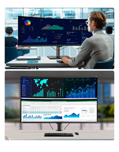 ขายดีสำหรับจอภาพธุรกิจ ThinkVision P49w-30 ขนาด 49 นิ้ว Thunderbolt4 5K Dual QHD จอโค้ง - Product Image 4
