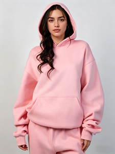 Set Personalizzato da <span class=keywords><strong>Donna</strong></span> con Felpa e Pantaloni Rosa, Tuta Invernale in Due Pezzi, Set Unisex in Spesso Tessuto French Terry - Product Image 2