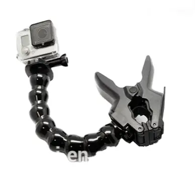 Montaje de abrazadera flexible de mandíbula + cuello de cisne ajustable para Gopro Hero 4 3 3 2 1, accesorios para cámara, gran oferta, venta al por mayor