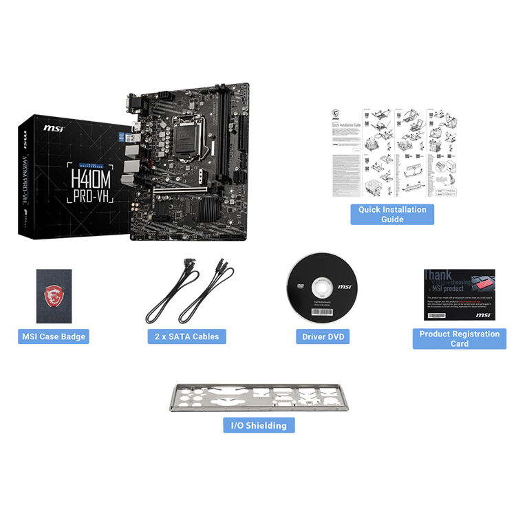 MSI H410M PRO-VH Micro-ATX LGA 1200 Motherboard for Intel CPUs
