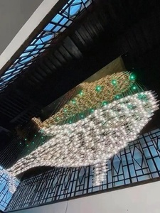 Benzersiz tasarım büyük beyaz balina modeli özel cam kristal avize & akvaryum müze iç dekorasyon için asılı ışık - Product Image 5