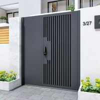 Porte d'entrée en aluminium de style européen sur mesure pour villa, cour, avec double porte antivol
