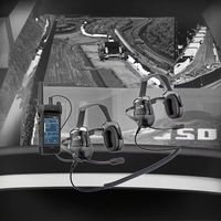 Casque de course automobile OMFox KTC300SC D avec suppression active du bruit (ANC), microphone et connexion en cascade pour deux casques
